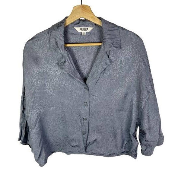 Steve Madden Viscose/ Rayon Cropped Button-Up Top SZ XS - Picture 1 of 14